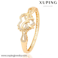 51323 brazalete en forma de corazón de las mujeres del color oro de la manera 18k de Xuping para los regalos